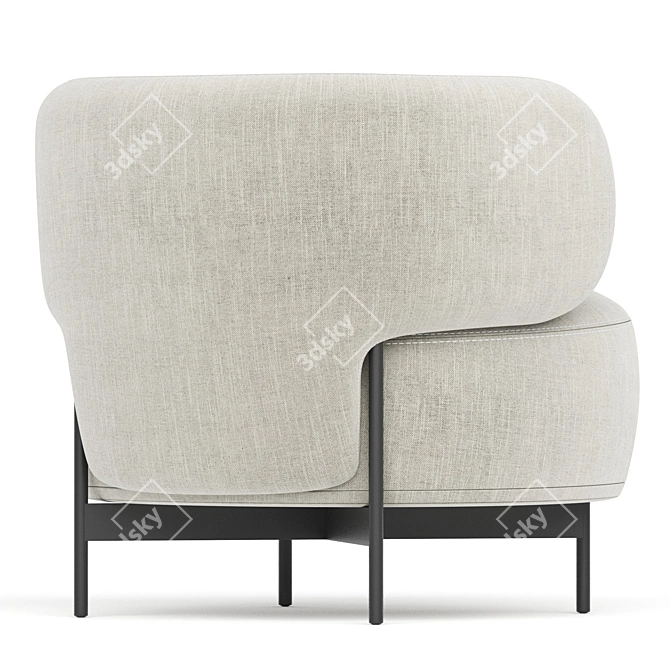 Contemporary Akiko Lounge Armchair 3D model image 3