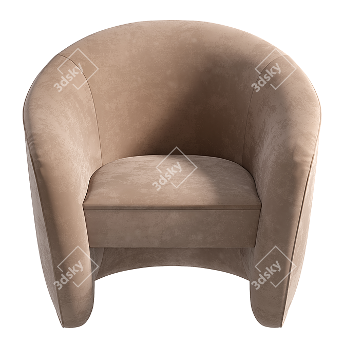 Elegant Adamante Round Velvet Chair 3D model image 3