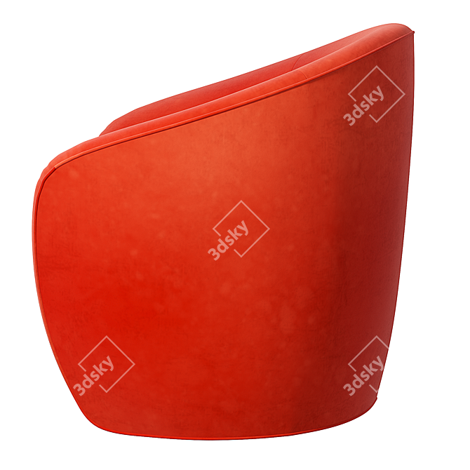 Elegant Adamante Round Velvet Chair 3D model image 4