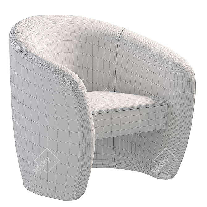 Elegant Adamante Round Velvet Chair 3D model image 7