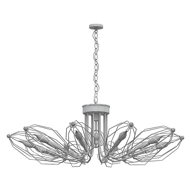 Industrial Bud Chandelier Unique Style 3D model image 1