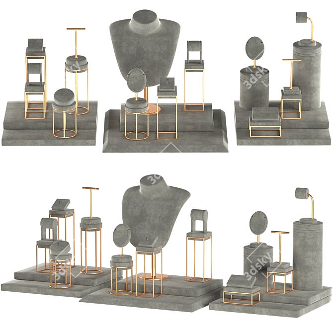 Title: Mannequin Jewelry Display Set 3D model image 1