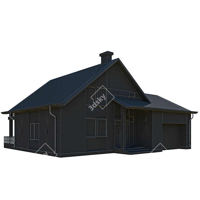 High-Poly 3D House Model 3D model image 2