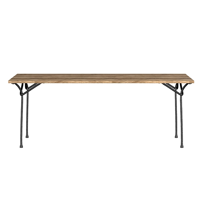 Sleek Steel Outdoor Dining Table 3D model image 1