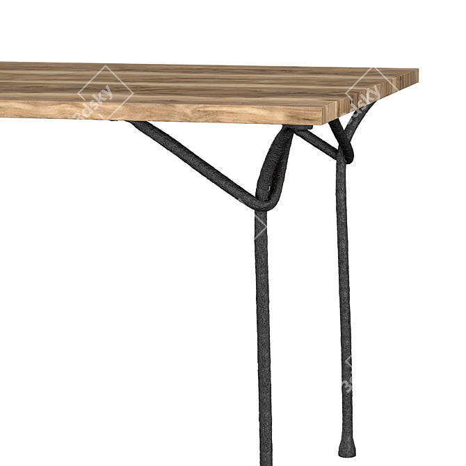 Sleek Steel Outdoor Dining Table 3D model image 2