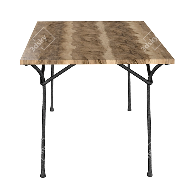 Sleek Steel Outdoor Dining Table 3D model image 3