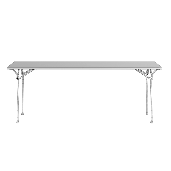 Sleek Steel Outdoor Dining Table 3D model image 4