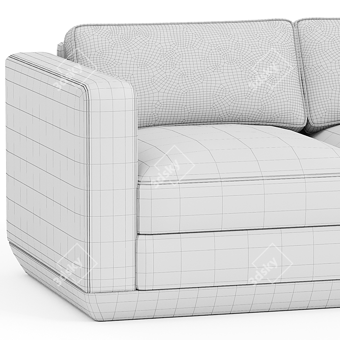 Modern Podium 2-Pc Sofa 3D model image 2