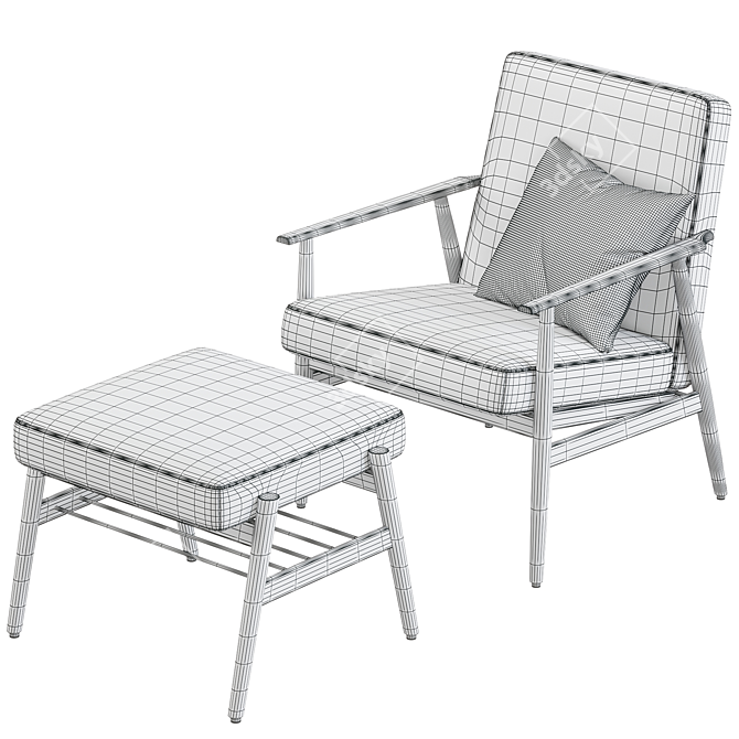 H. Lis Fox Elegant Lounge Chair 3D model image 5