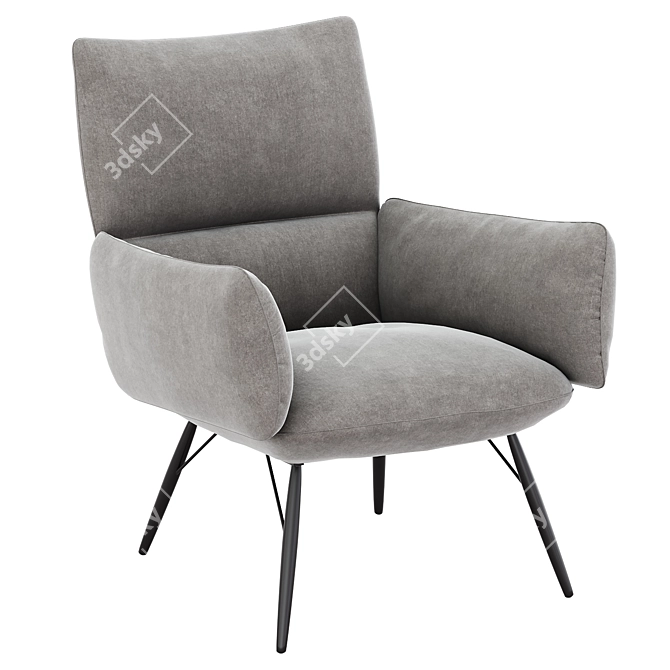 Elegant Natuzzi Talia Armchair 3D model image 4