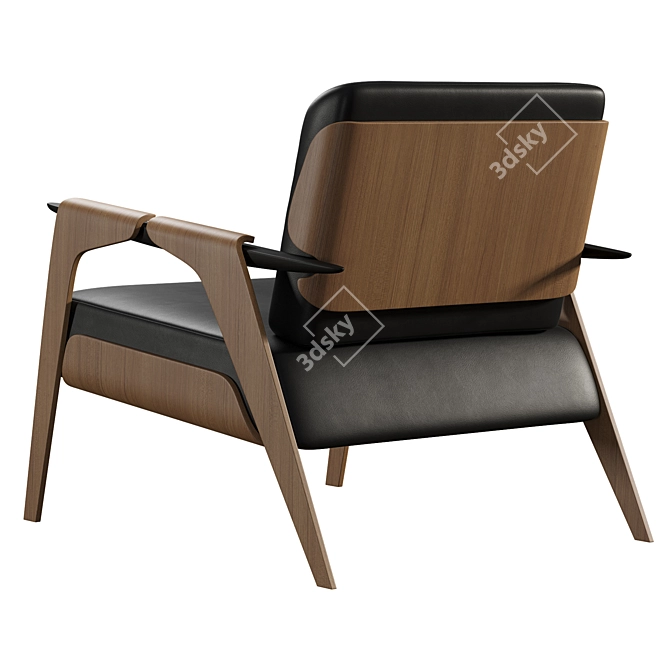 Architectural Elegance Armchair 3D model image 1