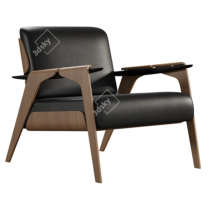 Architectural Elegance Armchair 3D model image 6