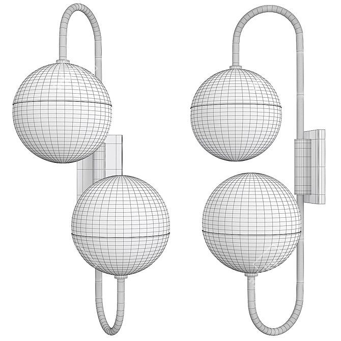 Adjustable Mid-Century Globe Sconce 3D model image 1