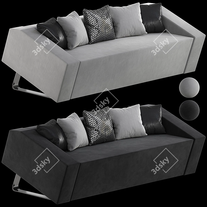 Elegant Obelisk Upholstered Sofa 3D model image 1