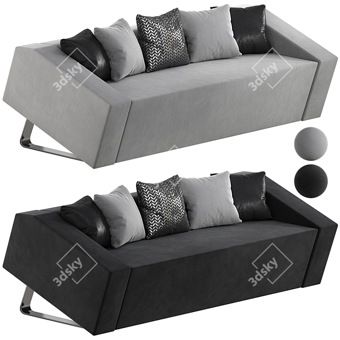 Elegant Obelisk Upholstered Sofa 3D model image 3