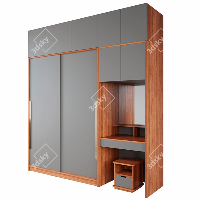 Luxury Bedroom Wardrobe Set 3D model image 1