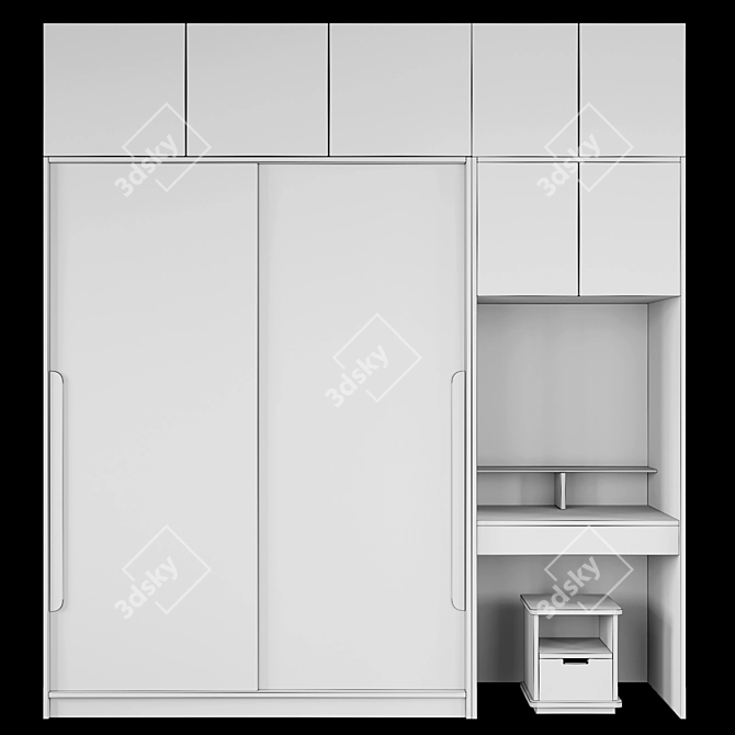 Luxury Bedroom Wardrobe Set 3D model image 2