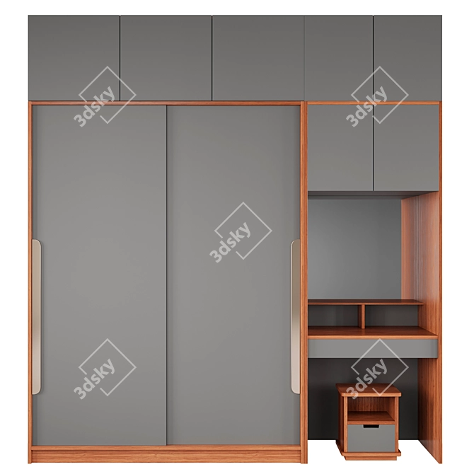 Luxury Bedroom Wardrobe Set 3D model image 3