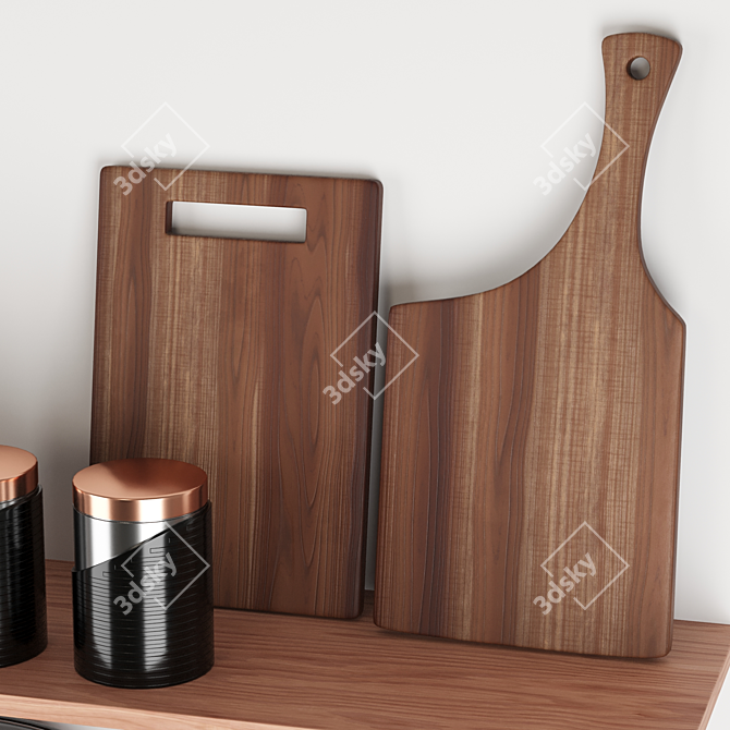 Elegant Rose Gold Kitchen Collection 3D model image 3