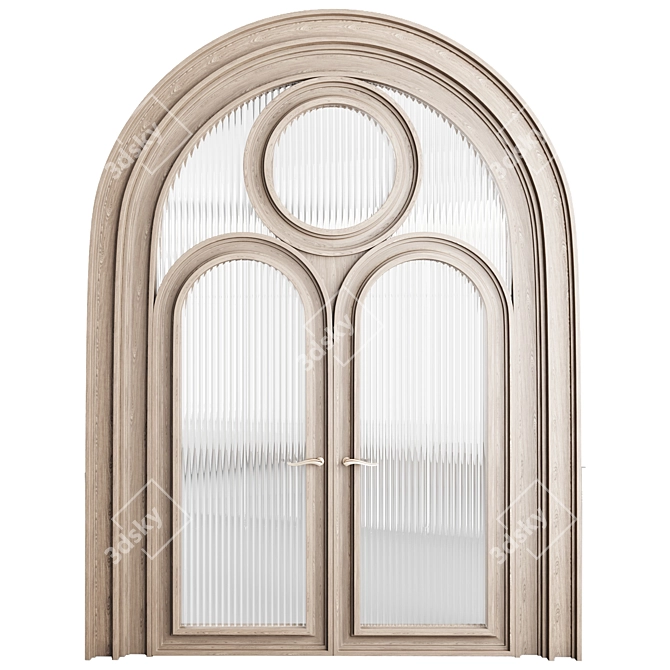 Elegant Arched Door Set 3D model image 1