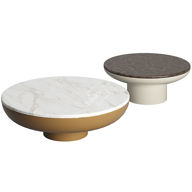 Convivial Tambor Drum Tables 3D model image 1