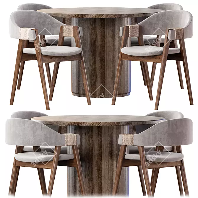 Contemporary Dining Set by Alibaba 3D model image 1