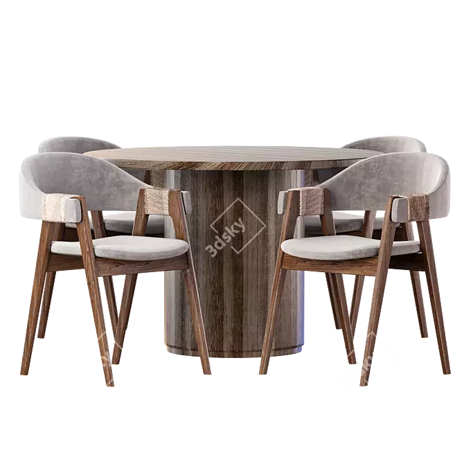 Contemporary Dining Set by Alibaba 3D model image 2