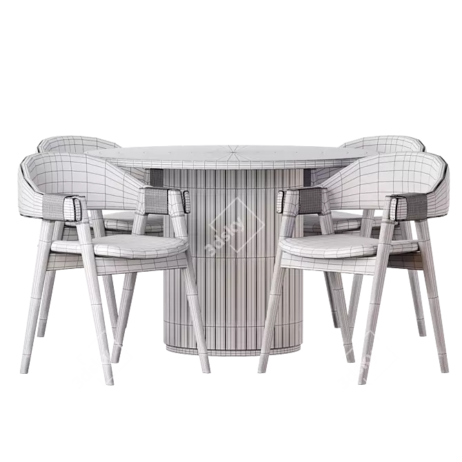 Contemporary Dining Set by Alibaba 3D model image 3