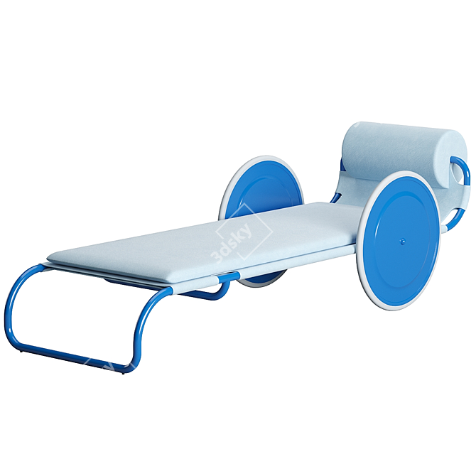 Retro Steel Sun Lounger, 1964 3D model image 2