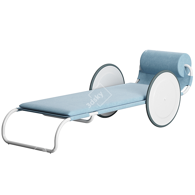 Retro Steel Sun Lounger, 1964 3D model image 3