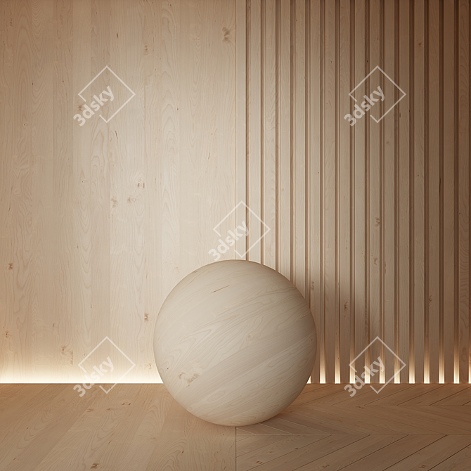 Seamless Wood Material Texture 3D model image 1