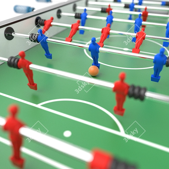 Classic Foosball Table Soccer 3D model image 4