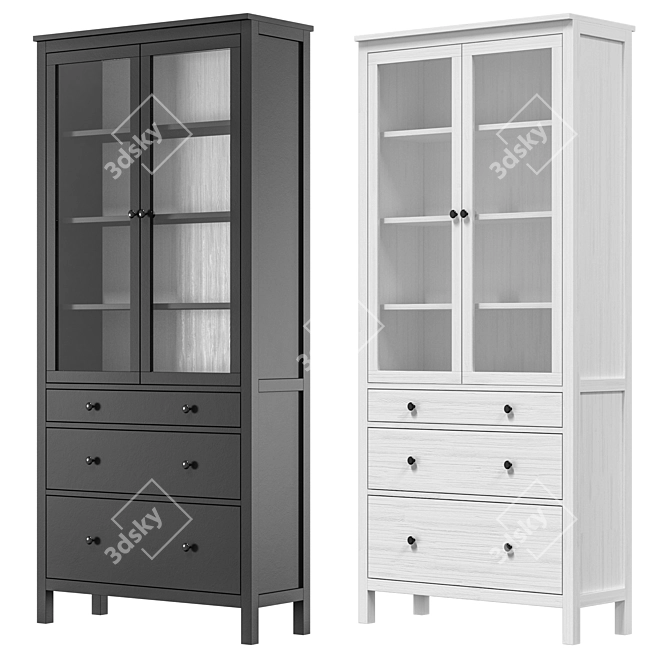 IKEA HEMNES Glass Door Cabinet 3D model image 1