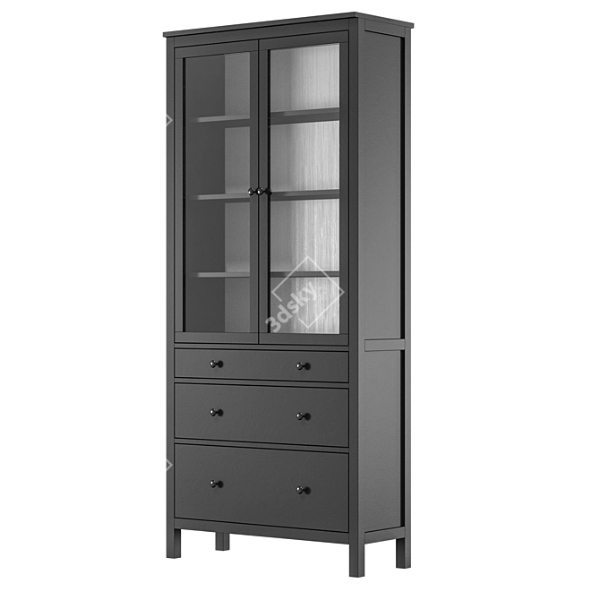 IKEA HEMNES Glass Door Cabinet 3D model image 2