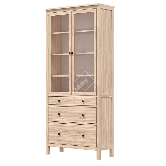 IKEA HEMNES Glass Door Cabinet 3D model image 3