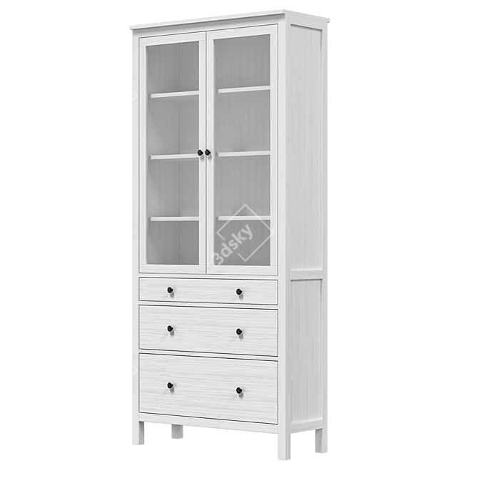 IKEA HEMNES Glass Door Cabinet 3D model image 4