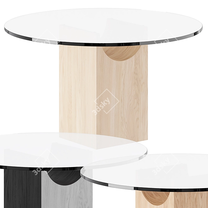 Modern Elegance Glass Wood Table 3D model image 1