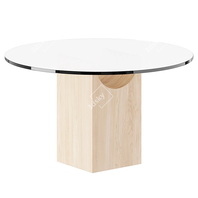 Modern Elegance Glass Wood Table 3D model image 2