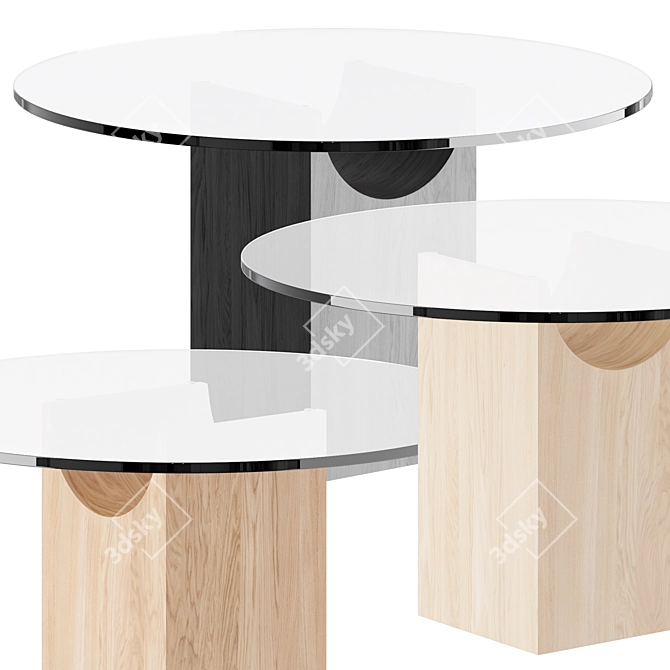 Modern Elegance Glass Wood Table 3D model image 3