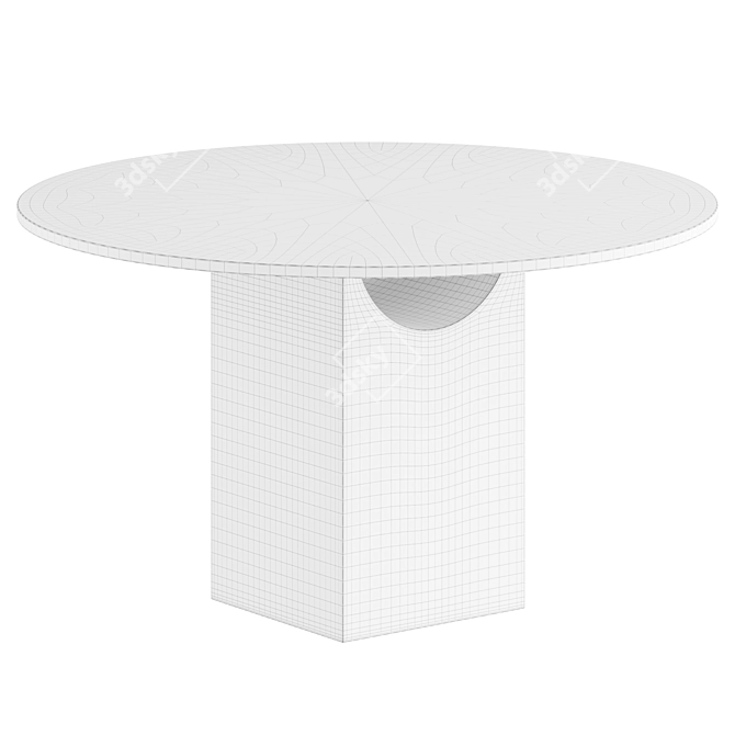 Modern Elegance Glass Wood Table 3D model image 4