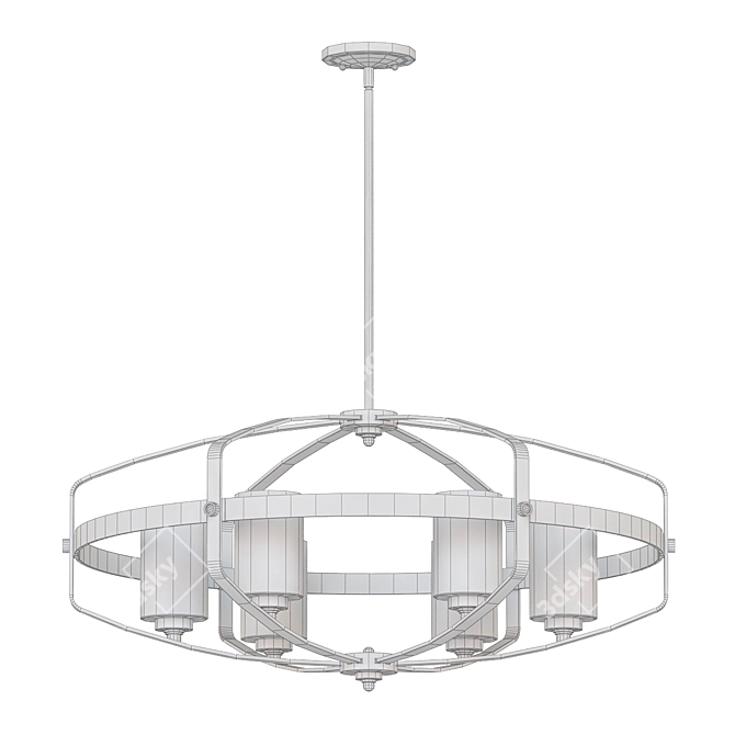 Elegant Kirkland 6-Light Chandelier 3D model image 2