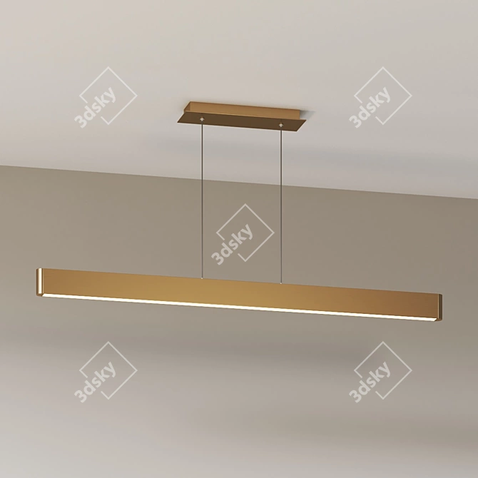 Sleek Matte Metal LED Pendant 3D model image 2