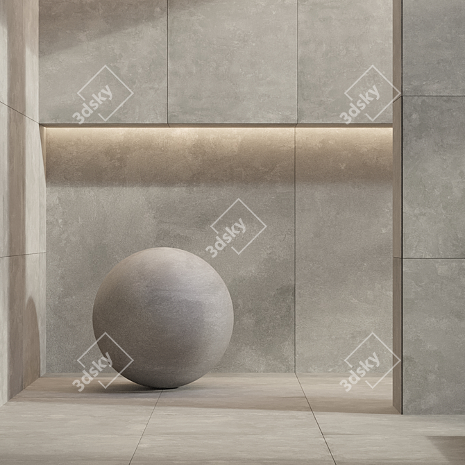 Cosmopolita Gray Stone Tile Set 3D model image 8