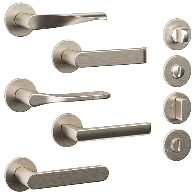 Olivari Handle Set: Dynamic, Icona, Beta 3D model image 2