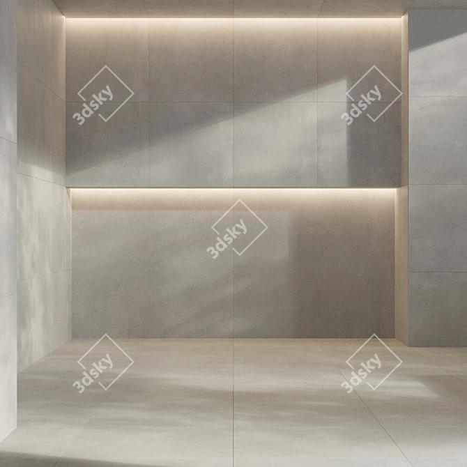 Concrete Maxxi Gray Tile Set 3D model image 4