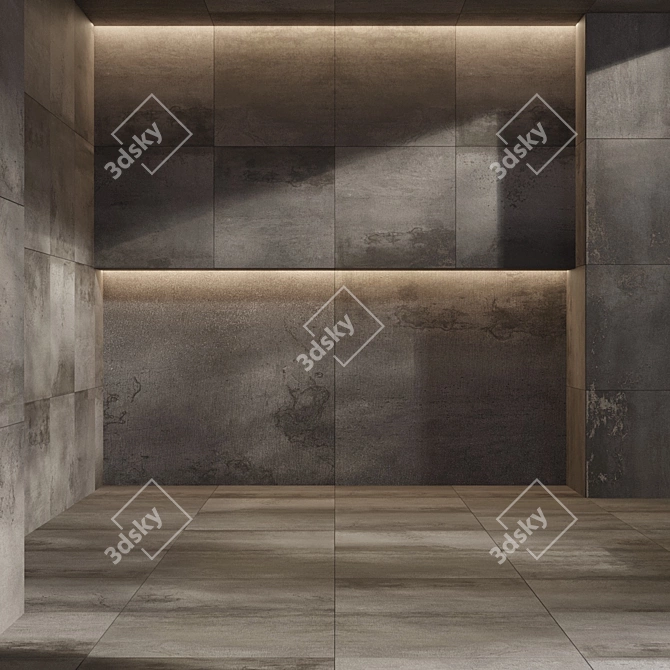  Graphite Stone Tile Set 3D model image 4