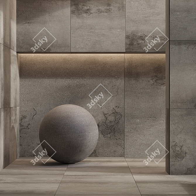  Graphite Stone Tile Set 3D model image 5