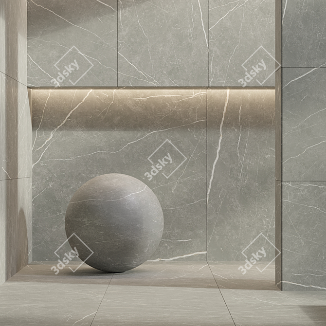 Elite Graphite Stone Tile Set 3D model image 4