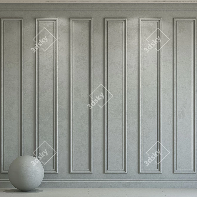 Textured Stucco with Molding 246 3D model image 1