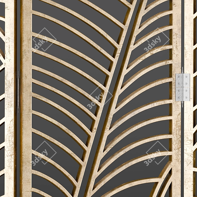 Decorative Tri-Texture Room Divider 3D model image 5